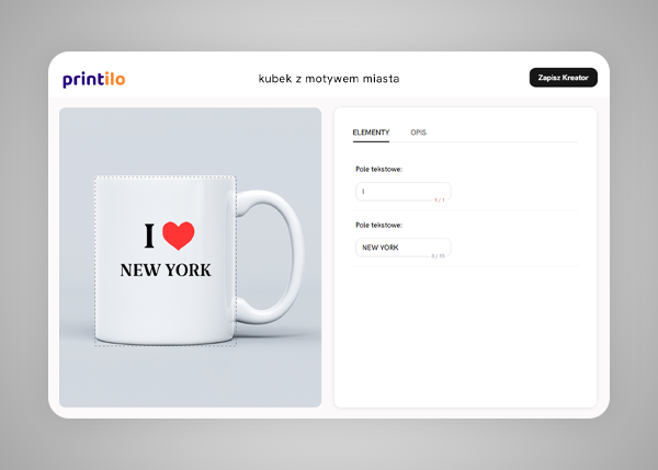 Kreator gadżetów reklamowych dla ShopGold - kubek