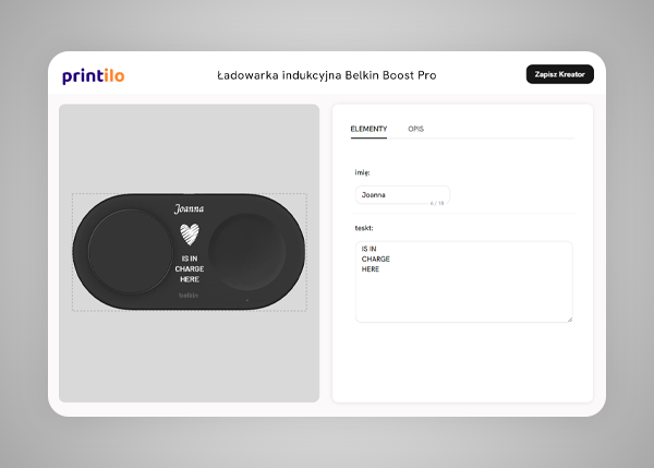 Kreator gadżetów reklamowych dla ShopGold - ładowarka