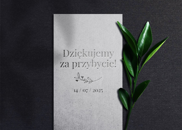 podziękowania wydrukowane z projektu z kreatora