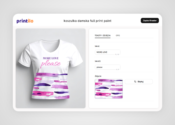 Kreator koszulki damskiej dla Allegro