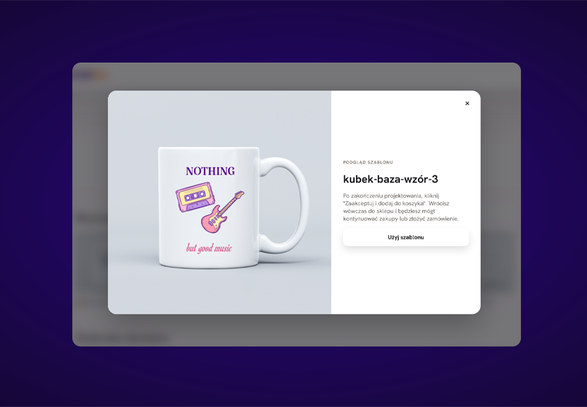 oprogramowanie do personalizacji produktów - baza szablonów, podgląd