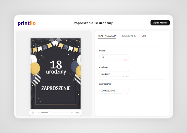 kreator produktów dla Apilo - zaproszenie